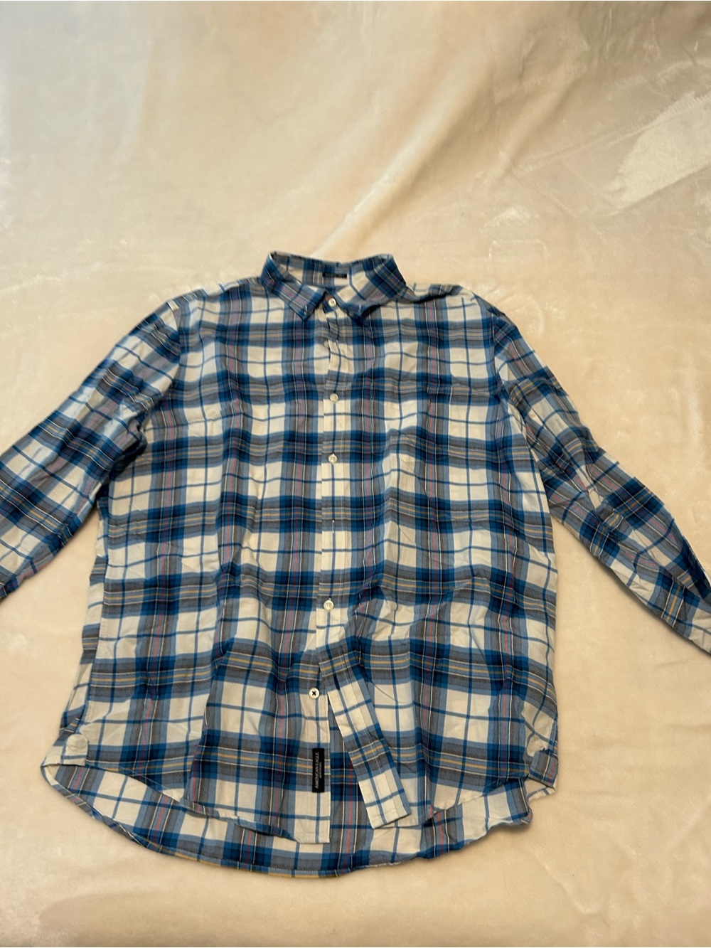 American Eagle Outfitters Blue Plaid Button-Down Shirt